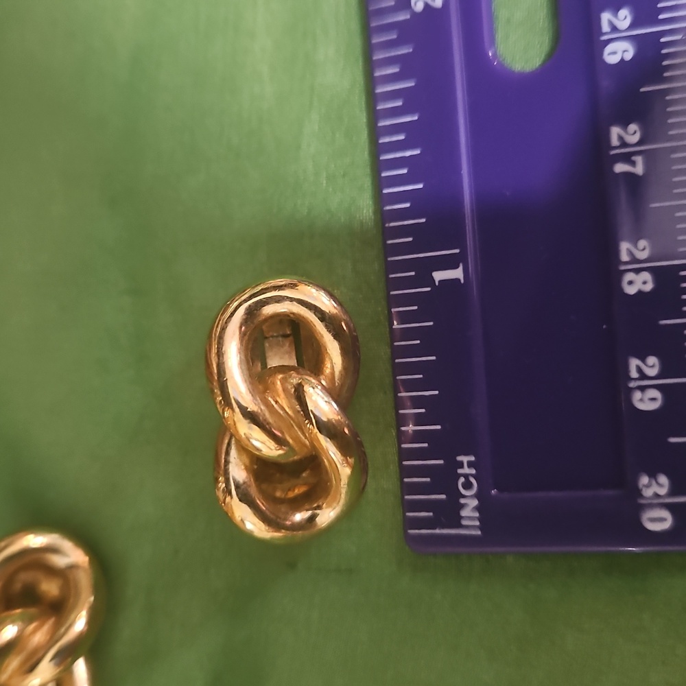 Vintage Christian Dior Chain Clip Earrings - Picture 3 of 6
